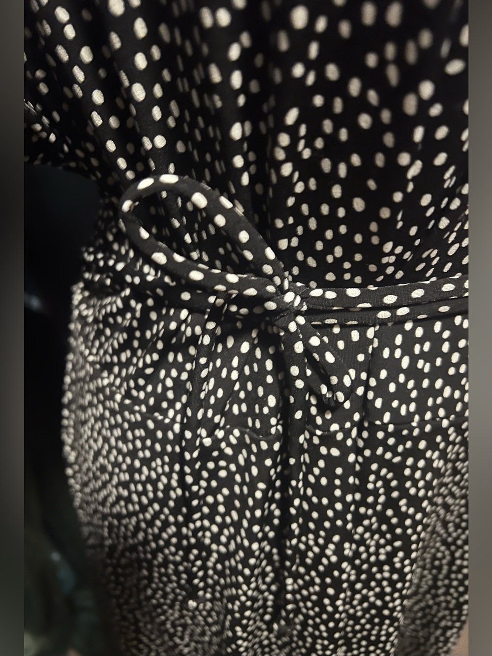 NWT - Banana Republic Black Dress with White Dot Print - Long Sleeve - Picture 2 of 4